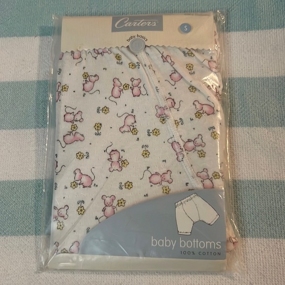 Carter's Baby Bottoms Vintage Cotton Pink Baby Mouse Size Small 0-3 months - Picture 1 of 8